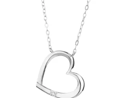 Naszyjnik srebrny z cyrkonią - serce