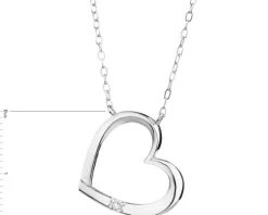 Naszyjnik srebrny z cyrkonią - serce