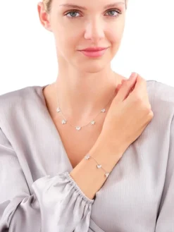 Naszyjnik srebrny z cyrkoniami - motyle