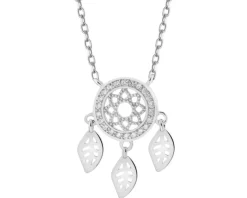 Naszyjnik srebrny z cyrkoniami - łapacz snów