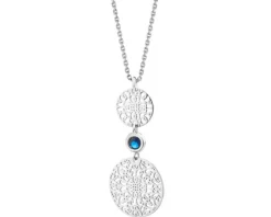 Naszyjnik srebrny z cyrkonią - rozety