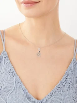 Naszyjnik srebrny z cyrkonią - rozety