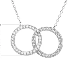 Naszyjnik srebrny z cyrkoniami - koła