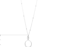 Naszyjnik srebrny z cyrkonią - koło, kulki