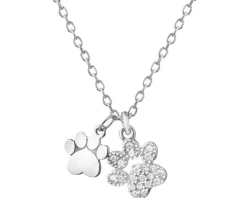 Naszyjnik srebrny z cyrkoniami - łapki