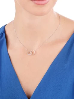 Naszyjnik srebrny z cyrkoniami - koła