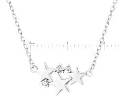 Naszyjnik srebrny z cyrkoniami - gwiazdy