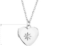 Naszyjnik srebrny z cyrkonią - puzderko, serce