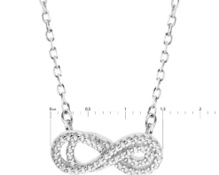 Naszyjnik srebrny z cyrkoniami - nieskończoność