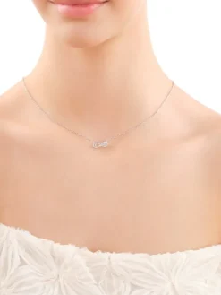 Naszyjnik srebrny z cyrkoniami - nieskończoność