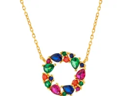 Naszyjnik srebrny z cyrkoniami - koło