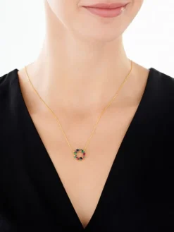 Naszyjnik srebrny z cyrkoniami  - koło