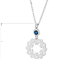 Naszyjnik srebrny z cyrkonią - rozeta