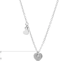 Naszyjnik srebrny z cyrkoniami - serca