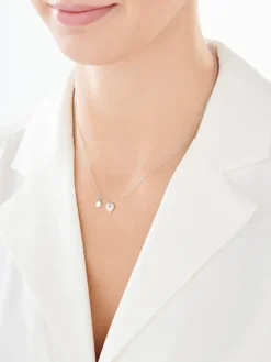 Naszyjnik srebrny z cyrkoniami - serca