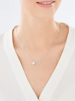 Naszyjnik srebrny z cyrkoniami - gwiazdy