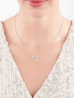 Naszyjnik srebrny z cyrkoniami - serca