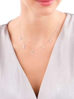 Naszyjnik srebrny z cyrkoniami - Księżyce