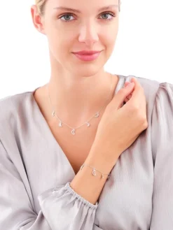 Naszyjnik srebrny z cyrkoniami - Księżyce