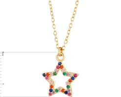 Naszyjnik srebrny z cyrkoniami - gwiazda