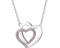 Naszyjnik srebrny z cyrkoniami - serca
