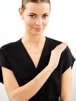 Naszyjnik srebrny z cyrkoniami - serca