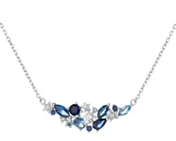 Naszyjnik srebrny z cyrkoniami - gwiazdy