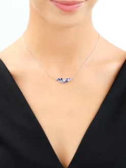 Naszyjnik srebrny z cyrkoniami - gwiazdy