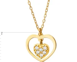 Naszyjnik srebrny z cyrkoniami - serce