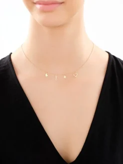 Naszyjnik srebrny z cyrkoniami - serce, nieskończoność, koniczyna