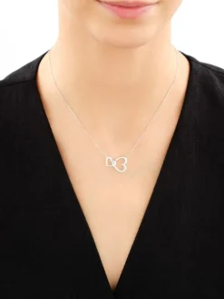 Naszyjnik srebrny z cyrkoniami - serca