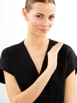 Naszyjnik srebrny z cyrkoniami - serca