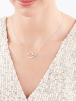 Naszyjnik srebrny z cyrkoniami - koła