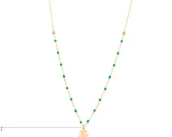 Naszyjnik srebrny z emalią - koniczyna