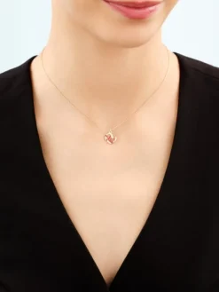 Naszyjnik srebrny z emalią - serce, mama