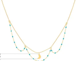 Naszyjnik srebrny z emalią - Księżyc