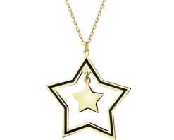 Naszyjnik srebrny z emalią - gwiazdy