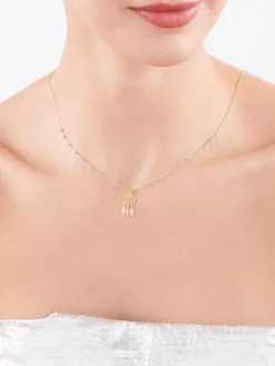 Naszyjnik srebrny z emalią - łapacz snów