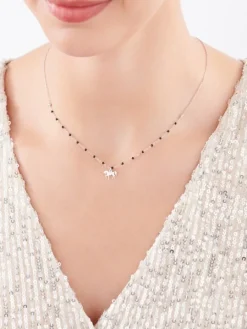 Naszyjnik srebrny z emalią - koń