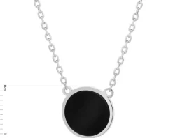 Naszyjnik srebrny z onyksem - koło