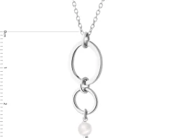 Naszyjnik srebrny z perłą - koła