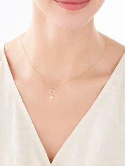 Naszyjnik srebrny z perłą - koło