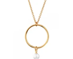 Naszyjnik srebrny z perłą - koło