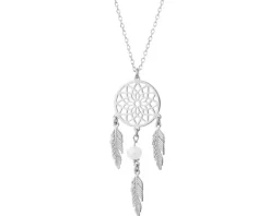 Naszyjnik srebrny z perłą - łapacz snów