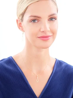 Naszyjnik srebrny z perłą i cyrkonią