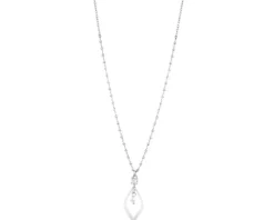 Naszyjnik srebrny z perłą i cyrkonią