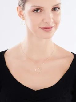 Naszyjnik srebrny z perłami - koło