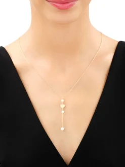 Naszyjnik srebrny z perłami - serce