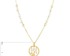 Naszyjnik srebrny z perłami - koniczyna