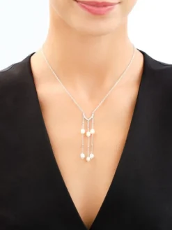 Naszyjnik srebrny z perłami